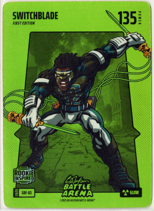 Bo Jackson Battle Arena - Switchblade - Travis Hunter - Green Battlefoil - Glow - 135 - Griffey Set - GBF-83