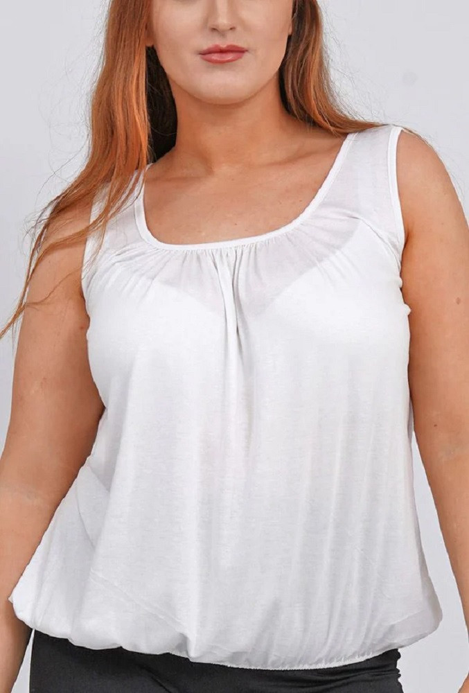 トップス Eaphi BALLON HEM CAMISOLE Made In Italy Elasticated Strap & Hem Bubble Vest Onesize To Fit 10-18