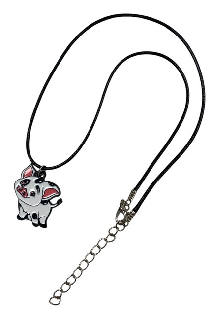 PUA MOANA PIG INSPIRED ENAMEL & BLACK ALLOY PENDANT NECKLACE