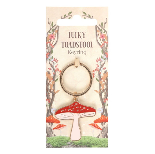 LUCKY TOADSTOOL ENAMEL & GOLD ALLOY KEYRING