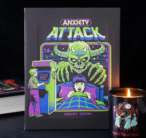 19X25CM ANXIETY ATTACK CANVAS PLAQUE BY STEVEN RHODES