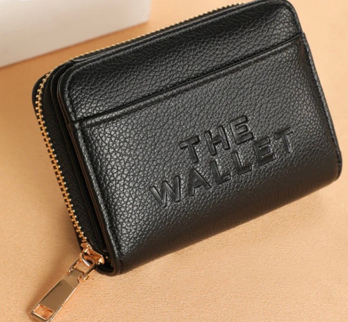 The Wallet Black Small Zip Round Purse 