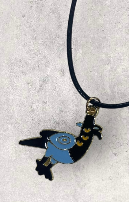 K-Pop Demon Hunters Sussie Magpie Black Blue Enamel Pendant Necklace
