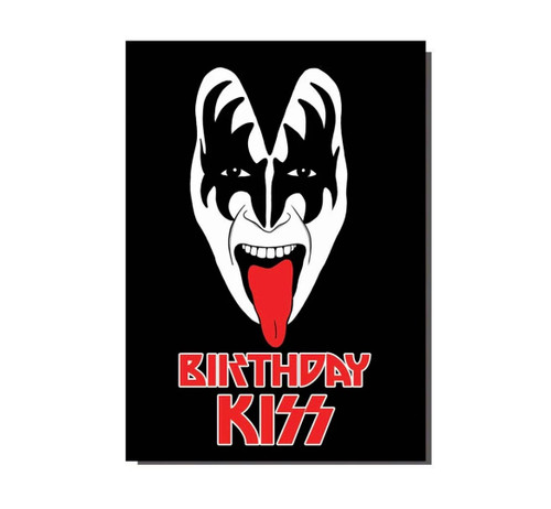 Birthday Kiss Hard Rock Heavy Metal Greetings Card