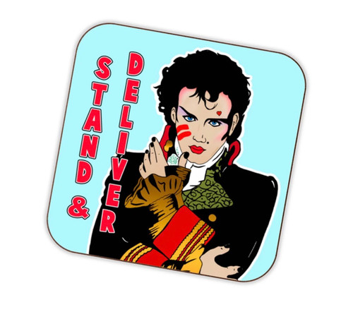Stand & Deliver Adam Ant Inspired Blue Cork Drinks Coaster