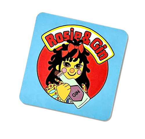 Rosie And Gin Drinks Blue Cork Coaster