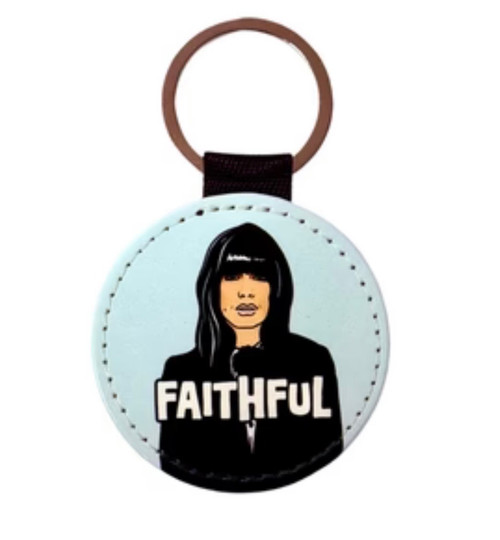 Faithful Traitors Inspired Blue PU Round Keyring