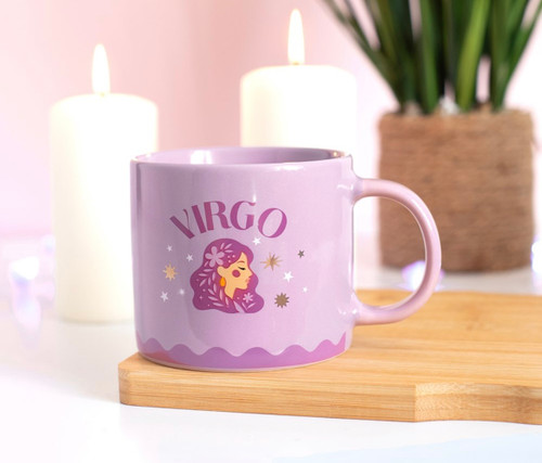 Zodiac Zest Mauve Ceramic Virgo Star Sign Mug
