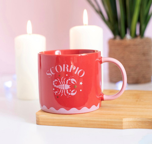Zodiac Zest Red & Pink Scorpio Glazed Ceramic Star Sign Mug