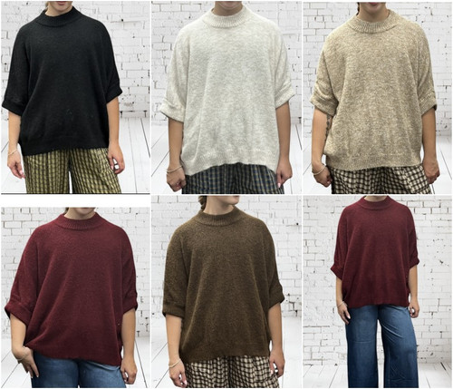 Zeta Otto Super Soft Relaxed Casual Short Sleeved Jumper - One Size Fits UK 8-16