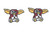 'NEVER FEED AFTER MIDNIGHT' Gizmo Gremlins Small Enamel & Alloy Stud Earrings
