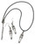 Skeleton  Alternative Gothic  Antique Silver Alloy Necklace & Drop Earrings Set On Black Cord