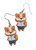 Cute Fox in Little Shirt & Shorts Design 2pc Cord Necklace & Drop Earrings Set