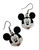 Super Cute Disney Mickey Or Minnie Mouse Silver Alloy & Enamel Drop Dangly Earrings