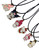 Handmade Sanrio Kuromi, Hello Kitty, My Melody Or Pochacco Enamel Charm Necklace On Black Wax Cord