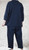 Made In Italy Navy Blue Stretch Scuba 3/4 Sleeve Tie Front Mandarin Jacket Onesize Fits 10-18