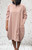 SALE NO RETURN Italian Onesize Pale Pink Applique Ruched Spiral Scuba Cocoon Dress - Onesize Will Fit  12-18 WAS £32