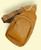 Tan Brown PU Faux Leather Sling Bag With Diamond Wide Crossbody Strap