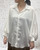 Italian White Satin Balloon Sleeve Batwing Blouse / Top - Onesize Wil Fit 10-18