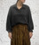 Italian Black Satin Balloon Sleeve Batwing Blouse / Top - Onesize Wil Fit 10-18