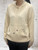 Freesize Super Soft Fine Knit Hooded Stud Embellished Cream Jumper  Onesize Fits  UK 10-14