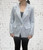 SALE NO RETURN Super Soft Velvet Feel Pale Blue Check Double Breasted Jacket Gold Button Fastening - Onesize To Fit 10-14 Was £39