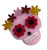 Mexican Sugar Skull Pink Large Statement Glittery Bright Acylic Brooch