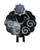 Black Cartoon Sheep Retro Deco Style Acrylic Resin 3D Laser Cut Brooch Width 5cm Height 6cm
