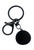NIGHTMARE BEFORE CHRISTMAS INSPIRED JACK FACE BLACK ALLOY & ENAMEL KEYRING WITH LOBSTER CLASP