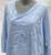 MADE IN ITALY SKY BLUE RAW EDGE FLOWER V NECK SWEATSHIRT TOP - ONESIZE FITS UK 10-18