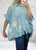 ZETA OTTO LUXE ITALY Sheer Chiffon Applique Palm Tree Short Sleeved Shirt - Onesize Fits UK 8-16 5 Colours
