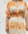 MADE IN ITALY BATIK TIE DYE V NECK EMPIRE LINE MAXI DRESS - ORANGE, BLUE OR GREY/BLACK ONESIZE WILL FIT UK 10-16