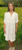 White Linen Blend Crochet Panel 3/4 Sleeve Shirt Dress - Onesize Will Fit UK 10-16