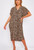 SALE NO RETURN Italian LeopardTan Mix  Animal Print  V Neck Cap Sleeve Smock Dress - Onesize Will Fit 12-20 WAS £21