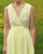 LEMON YELLOW V PLUNGE FRONT & BACK TIERED SLEEVELESS MAXI DRESS - ONESIZE WILL FIT UK 8-14