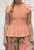 Shirred Ruffle Trim Peplum Top With Keyhole Fastening Available On Lemon Or Pale Orange - Onesize Fits UK 8-14
