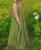 Lagenlook at its best pistachio green round neck flared maxi dress with pink ckets Onesize fits UK 10-20