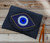 Evil eye beaded black raffia straw bag with wristlet & crossbody  strap - can be worn as crossbody bag or clutch