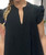 Black tiered fit & flare Neru collar dress with ruffle sleeve - onesize fits UK 10-16