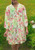 SALE NO RETURN Green & pink mix floral bright broderie anglaise tiered smock dress - onesize fits 10-16 WAS £37