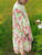SALE NO RETURN Green & pink mix floral bright broderie anglaise tiered smock dress - onesize fits 10-16 WAS £37
