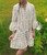 FLY OUT beige & white striped flared smock dress - onesize fits  10-18
