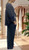MADE IN ITALY NAVY BLUE FULL LEG LINEN CO-ORD WAVE PANELS CUFF HEM TROUSERS - ONESIZE FITS 10-18