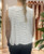 MADE IN ITALY WHITE LINEN JERSEY WAVE PANEL SLEEVELESS TOP - Onesize fits UK 10-18