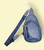 Navy Blue PU Faux Leather Sling Bag With Diamond Wide Crossbody Strap