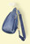 Navy Blue PU Faux Leather Sling Bag With Diamond Wide Crossbody Strap