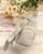 Beige PU Faux Leather Sling Bag With Diamond Wide Crossbody Strap
