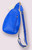 Royal Blue PU Faux Leather Sling Bag With Greek Key Wide Crossbody Strap