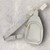 Pale Grey PU Faux Leather Sling Bag With Diamond Wide Crossbody Strap