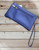 Navy Blue Gold Tree Motif Small Crossbody Twin Compartment Bag With Wristlet Strap
